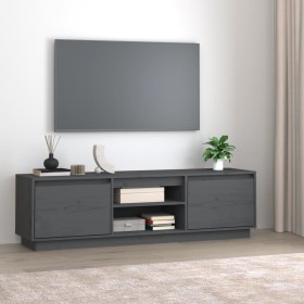 Mueble de TV de madera maciza de pino gris 140x35x40 cm de vidaXL, Muebles TV - Ref: Foro24-814316, Precio: 109,01 €, Descuen...