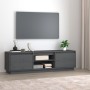 Solid pine wood TV stand in gray, 140x35x40 cm by vidaXL, TV Furniture - Ref: Foro24-814316, Price: 109,01 €, Discount: %