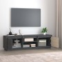 Solid pine wood TV stand in gray, 140x35x40 cm by vidaXL, TV Furniture - Ref: Foro24-814316, Price: 109,01 €, Discount: %