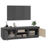 Solid pine wood TV stand in gray, 140x35x40 cm by vidaXL, TV Furniture - Ref: Foro24-814316, Price: 109,01 €, Discount: %