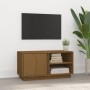 Solid pine wood TV stand in honey brown color, measuring 80x35x40.5 cm. by vidaXL, TV Furniture - Ref: Foro24-814467, Price: ...