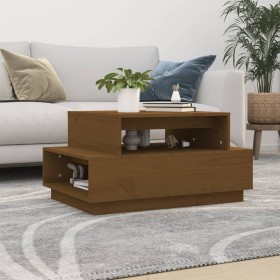 Solid pine honey brown coffee table 80x55x40.5 cm by vidaXL, Coffee table - Ref: Foro24-814517, Price: 74,99 €, Discount: %