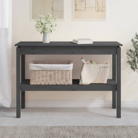 Solid gray pine wood console table 110x40x75 cm by vidaXL, Side tables - Ref: Foro24-814301, Price: 97,73 €, Discount: %