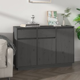 Sideboard aus massivem grauem Kiefernholz, 110 x 34 x 75 cm von vidaXL, Sideboards - Ref: Foro24-814331, Preis: 128,68 €, Rab...