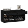 Mueble zapatero de madera maciza de pino negro 110x34x52 cm de vidaXL, Zapateros y organizadores de calzado - Ref: Foro24-814...