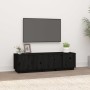 Solid black pine wood TV cabinet 140x40x40 cm by vidaXL, TV Furniture - Ref: Foro24-814463, Price: 109,67 €, Discount: %