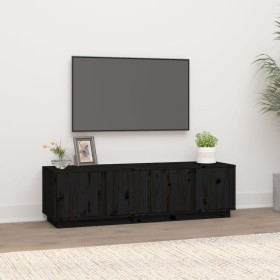 Mueble de TV madera maciza de pino negro 140x40x40 cm de vidaXL, Muebles TV - Ref: Foro24-814463, Precio: 109,67 €, Descuento: %