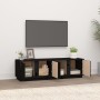 Mueble de TV madera maciza de pino negro 140x40x40 cm de vidaXL, Muebles TV - Ref: Foro24-814463, Precio: 109,67 €, Descuento: %