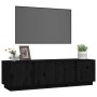 Mueble de TV madera maciza de pino negro 140x40x40 cm de vidaXL, Muebles TV - Ref: Foro24-814463, Precio: 109,67 €, Descuento: %