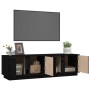 Mueble de TV madera maciza de pino negro 140x40x40 cm de vidaXL, Muebles TV - Ref: Foro24-814463, Precio: 109,67 €, Descuento: %