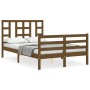 Estructura de cama matrimonio con cabecero madera marrón miel de vidaXL, Camas y somieres - Ref: Foro24-3193894, Precio: 151,...