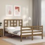 Estructura de cama matrimonio con cabecero madera marrón miel de vidaXL, Camas y somieres - Ref: Foro24-3193894, Precio: 151,...