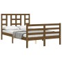 Estructura de cama matrimonio con cabecero madera marrón miel de vidaXL, Camas y somieres - Ref: Foro24-3193894, Precio: 151,...