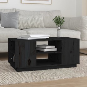 Solid black pine wood coffee table 90x49x40.5 cm by vidaXL, Coffee table - Ref: Foro24-814403, Price: 75,99 €, Discount: %