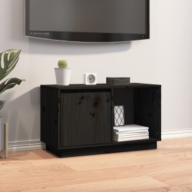 Mueble de TV de madera maciza de pino negro 74x35x44 cm de vidaXL, Muebles TV - Ref: Foro24-814338, Precio: 54,99 €, Descuent...