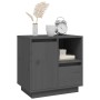 Mesita de noche madera maciza de pino gris 50x34x50 cm de vidaXL, Mesitas de noche - Ref: Foro24-814483, Precio: 56,51 €, Des...