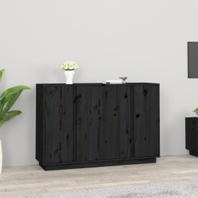 Aparador de madera maciza de pino negro 120x35x80 cm de vidaXL, Aparadores - Ref: Foro24-814498, Precio: 171,46 €, Descuento: %