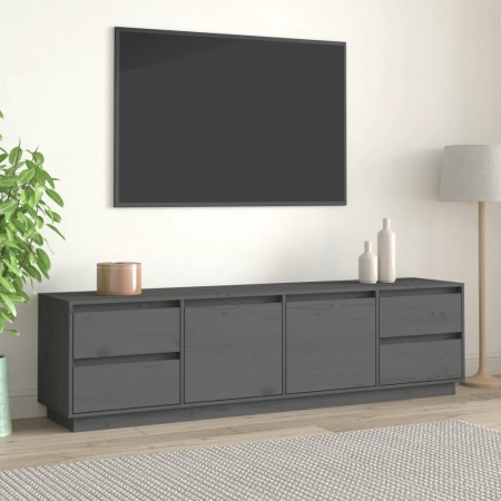 Mueble de TV madera maciza de pino gris 176x37x47,5 cm de vidaXL, Muebles TV - Ref: Foro24-814321, Precio: 236,19 €, Descuent...