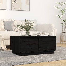 Mesa de centro de madera maciza de pino negro 80x50x35 cm de vidaXL, Mesas de centro - Ref: Foro24-814443, Precio: 78,99 €, D...