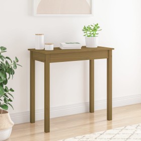 Honey brown solid pine wood console table 80x40x75 cm by vidaXL, Side tables - Ref: Foro24-814247, Price: 76,29 €, Discount: %