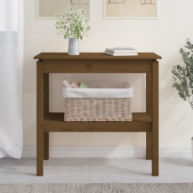 Honey brown solid pine wood console table 80x40x75 cm by vidaXL, Side tables - Ref: Foro24-814307, Price: 89,99 €, Discount: %