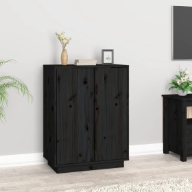 Solid black pine wood sideboard 60x35x80 cm by vidaXL, Sideboards - Ref: Foro24-814493, Price: 87,99 €, Discount: %