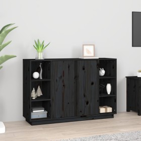 Solid black pine wood sideboard 120x35x80 cm by vidaXL, Sideboards - Ref: Foro24-814503, Price: 191,99 €, Discount: %