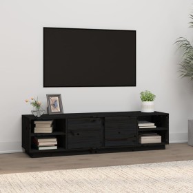 Mueble de TV madera maciza de pino negro 156x40x40 cm de vidaXL, Muebles TV - Ref: Foro24-814458, Precio: 165,99 €, Descuento: %