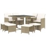 Set comedor de jardín 9 pzas con cojines ratán sintético beige de vidaXL, Conjuntos de jardín - Ref: Foro24-3095517, Precio: ...