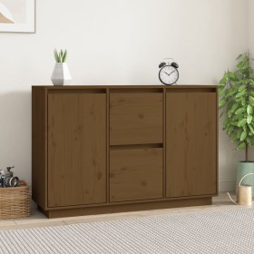 Honey brown solid pine wood sideboard 111x34x75 cm by vidaXL, Sideboards - Ref: Foro24-814312, Price: 120,33 €, Discount: %