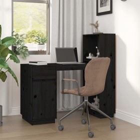 Solid black pine wood desk 110x53x117 cm by vidaXL, Desks - Ref: Foro24-814513, Price: 192,38 €, Discount: %