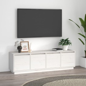 Mueble de TV madera maciza de pino blanco 156x37x45 cm de vidaXL, Muebles TV - Ref: Foro24-814395, Precio: 94,99 €, Descuento: %