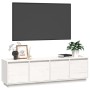 Solid white pine wood TV cabinet 156x37x45 cm by vidaXL, TV Furniture - Ref: Foro24-814395, Price: 94,69 €, Discount: %