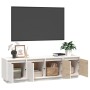 Solid white pine wood TV cabinet 156x37x45 cm by vidaXL, TV Furniture - Ref: Foro24-814395, Price: 94,69 €, Discount: %