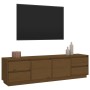 Mueble de TV madera maciza de pino marrón miel 176x37x47,5 cm de vidaXL, Muebles TV - Ref: Foro24-814322, Precio: 232,24 €, D...