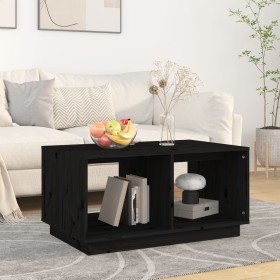 Couchtisch Massivholz Kiefer schwarz 80x50x40 cm von vidaXL, Couchtisch - Ref: Foro24-814438, Preis: 55,99 €, Rabatt: %