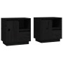 Mesitas de noche 2 uds madera maciza de pino negro 50x34x50 cm de vidaXL, Mesitas de noche - Ref: Foro24-814488, Precio: 101,...