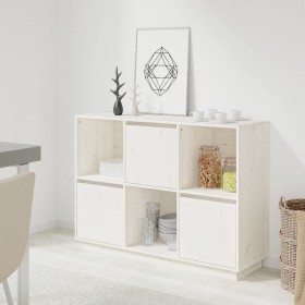 Solid white pine wood sideboard 110.5x35x80 cm by vidaXL, Sideboards - Ref: Foro24-814355, Price: 132,99 €, Discount: %