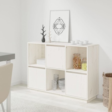 Solid white pine wood sideboard 110.5x35x80 cm by vidaXL, Sideboards - Ref: Foro24-814355, Price: 133,17 €, Discount: %