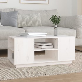 Solid white pine wood coffee table 90x49x40.5 cm by vidaXL, Coffee table - Ref: Foro24-814400, Price: 75,84 €, Discount: %