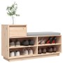 Mueble zapatero de madera maciza de pino 110x34x61 cm de vidaXL, Zapateros y organizadores de calzado - Ref: Foro24-814449, P...