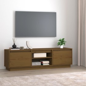 Honey brown solid pine wood TV cabinet 140x35x40 cm by vidaXL, TV Furniture - Ref: Foro24-814317, Price: 84,77 €, Discount: %