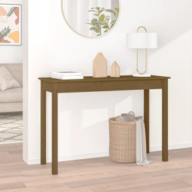 Honey brown solid pine wood console table 110x40x75 cm by vidaXL, Side tables - Ref: Foro24-814242, Price: 73,99 €, Discount: %