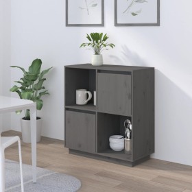 Solid gray pine wood sideboard 74x35x80 cm by vidaXL, Sideboards - Ref: Foro24-814351, Price: 60,99 €, Discount: %