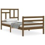 Honey brown solid wood bed frame with headboard 90x200cm by vidaXL, Beds and slatted bases - Ref: Foro24-3194949, Price: 114,...