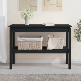 Solid black pine wood console table 110x40x75 cm by vidaXL, Side tables - Ref: Foro24-814303, Price: 107,99 €, Discount: %