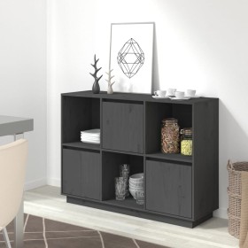 Solid gray pine wood sideboard 110.5x35x80 cm by vidaXL, Sideboards - Ref: Foro24-814356, Price: 96,98 €, Discount: %