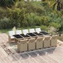 11-teiliges Garten-Essset mit beigen Kissen aus synthetischem Rattan von vidaXL, Gartensets - Ref: Foro24-3095596, Preis: 1,0...