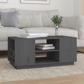 Gray solid pine wood coffee table 90x49x40.5 cm by vidaXL, Coffee table - Ref: Foro24-814401, Price: 75,99 €, Discount: %