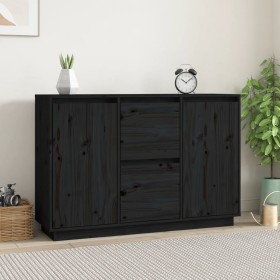 Aparador de madera maciza de pino negro 111x34x75 cm de vidaXL, Aparadores - Ref: Foro24-814313, Precio: 154,99 €, Descuento: %